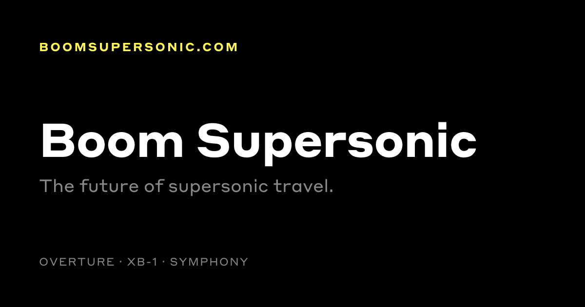 Boom Supersonic product family wordmark